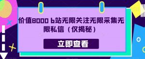 价值8000 b站无限关注无限采集无限私信(仅揭秘)-聚富社