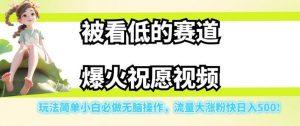 被看低的赛道爆火祝愿视频,玩法简单小白必做无脑操作,流量大涨粉快日入500-聚富社