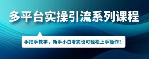 多平台引流实操系列课程,新手小白看完也可轻松上手进行引流操作-聚富社
