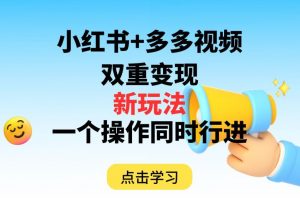 多多视频+小红书,双重变现新玩法,可同时进行【揭秘】-聚富社