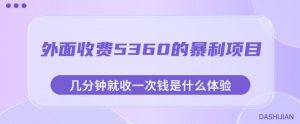 外面收费5360的暴利项目,几分钟就收一次钱是什么体验,附素材【揭秘】-聚富社