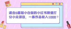 适合0基础小白做的小红书颜值打分小众项目,一条作品收入1000+【揭秘】-聚富社