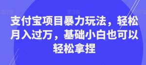 支付宝项目暴力玩法,轻松月入过万,基础小白也可以轻松拿捏【揭秘】-聚富社