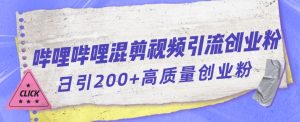 哔哩哔哩B站混剪视频引流创业粉日引300+-聚富社