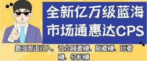 全新亿万级蓝海市场通惠达cps,最强管道收入,让你睡着赚、躺着赚、玩着赚、轻松赚【揭秘】-聚富社