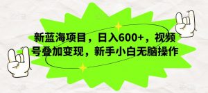 新蓝海项目,日入600+,视频号叠加变现,新手小白无脑操作【揭秘】-聚富社