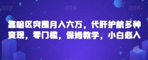 靠暗区突围月入六万,代肝护航多种变现,零门槛,保姆教学,小白必入【揭秘】-聚富社