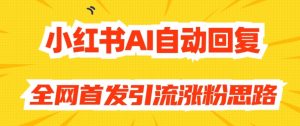【原创开发】小红书AI自动回复,全网首发引流涨粉思路-聚富社