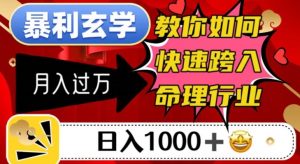 暴利玄学,教你如何快速跨入命理行业,日入1000+月入过万-聚富社