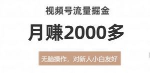 视频号流量掘金，无脑操作，对新人小白友好，月赚2000多【揭秘】-聚富社