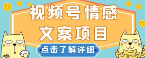 视频号情感文案项目,简单操作,新手小白轻松上手日入200+【揭秘】-聚富社