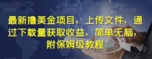 最新撸美金项目,上传文件,通过下载量获取收益,简单无脑,附保姆级教程【揭秘】-聚富社