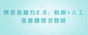 拼多多助力2.0:机刷+人工全套喂饭式教程【揭秘】-聚富社
