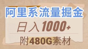 阿里系流量掘金,几分钟一个作品,无脑搬运,日入1000+(附480G素材)【揭秘】-聚富社