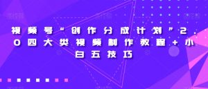 视频号“创作分成计划”2.0四大类视频制作教程+小白五技巧【揭秘】-聚富社