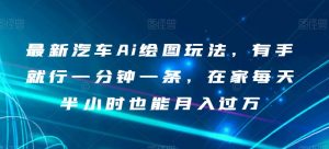 最新汽车Ai绘图玩法,有手就行一分钟一条,在家每天半小时也能月入过万【揭秘】-聚富社