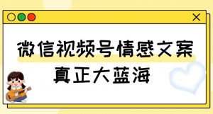 视频号情感文案，真正大蓝海，简单操作，新手小白轻松上手（教程+素材）【揭秘】-聚富社