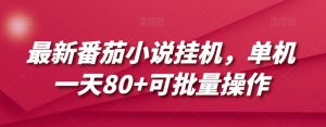 最新番茄小说挂机,单机一天80+可批量操作【揭秘】-聚富社