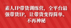 素人IP带货训练营,全平台最强带货IP,让带货变得简单、不再神秘-聚富社