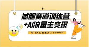 全新减肥赛道AI流量主+训练营变现玩法教程,蓝海冷门赛道小白轻松上手,月入10000+-聚富社