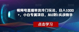 视频号直播带货冷门玩法,日入1000+,小白专属项目,从0到1实战教学【揭秘】-聚富社