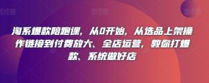 淘系爆款陪跑课,从0开始,从选品上架操作链接到付费放大、全店运营,教你打爆款、系统做好店-聚富社