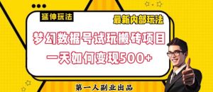 数据号回归玩法游戏试玩搬砖项目再创日入500+【揭秘】-聚富社