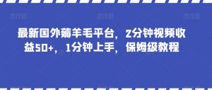 最新国外薅羊毛平台,2分钟视频收益50+,1分钟上手,保姆级教程【揭秘】-聚富社