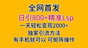 全网首发!日引800+精准老色批,一天变现2000+,独家引流方法,可矩阵操作【揭秘】-聚富社