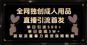 全网独创真人主播+无人直播单日引流500+,橙人用品暴力卖货单日变现3W+保姆似教学2.0【揭秘】-聚富社