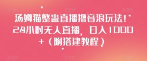 汤姆猫整蛊直播撸音浪玩法!24小时无人直播,日入1000+(附搭建教程)【揭秘】-聚富社