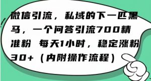 怎么搞精准创业粉?微信新赛道,每天一小时,利用Ai一个问答日引100精准粉-聚富社