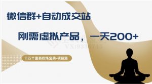 十万个富翁修炼宝典之8.微信群+自动成交站,刚需虚拟产品,一天200+-聚富社
