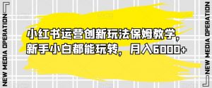 小红书运营创新玩法保姆教学,新手小白都能玩转,月入6000+【揭秘】-聚富社