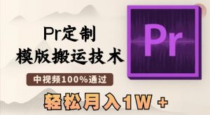 最新Pr定制模版搬运技术,中视频100%通过,几分钟一条视频,轻松月入1W+【揭秘】-聚富社