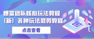 爆富团队核心玩法教程(新)各种玩法混剪教程-聚富社
