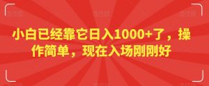 小白已经靠它日入1000+了,操作简单,现在入场刚刚好【揭秘】-聚富社