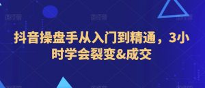 抖音操盘手从入门到精通,3小时学会裂变&成交-聚富社