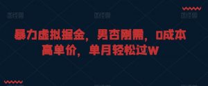暴力虚拟掘金,男杏刚需,0成本高单价,单月轻松过W【揭秘】-聚富社
