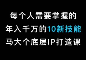 马大个的IP底层逻辑课,每个人需要掌握的年入千万的10新技能,约会底层IP打造方法!-聚富社