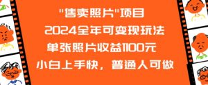 2024全年可变现玩法”售卖照片”单张照片收益1100元小白上手快,普通人可做【揭秘】-聚富社