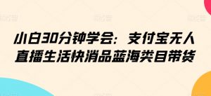 小白30分钟学会:支付宝无人直播生活快消品蓝海类目带货【揭秘】-聚富社