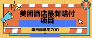 美团酒店最新赔付项目,单日薅羊毛700+【仅揭秘】-聚富社