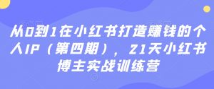 从0到1在小红书打造赚钱的个人IP(第四期),21天小红书博主实战训练营-聚富社