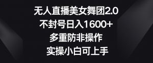 无人直播美女舞团2.0,不封号日入1600+,多重防非操作,实操小白可上手【揭秘】-聚富社
