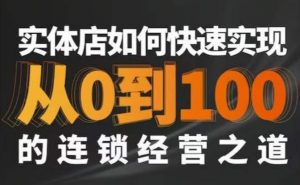 星哥·实体如何快速实现从0-100的连锁经营之道-聚富社