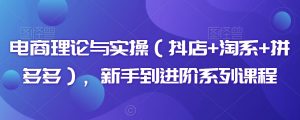 电商理论与实操(抖店+淘系+拼多多),新手到进阶系列课程-聚富社