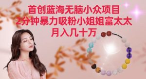 首创蓝海无脑小众项目,2分钟暴力吸粉小姐姐富太太,月入几十万【揭秘】-聚富社