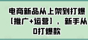 电商新品从上架到打爆【推广+运营】,新手从0打爆款-聚富社