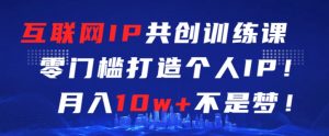 互联网IP共创训练课,零门槛零基础打造个人IP,月入10w+不是梦【揭秘】-聚富社